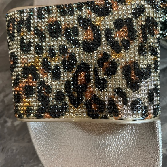 Gold & Leopard Rhinestone Slides Women’s SZ 10 - Picture 2 of 7